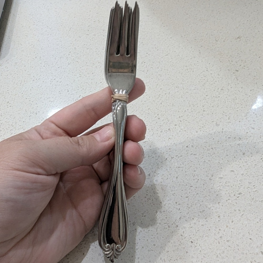 Royal Gallery Cocktail Forks Silver 18/8 Stainless Steel Scroll Set of 9
